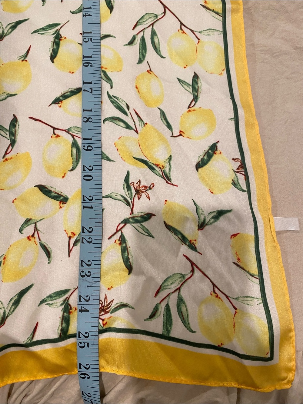 NWOT Lemon Print Square Scarf/Bandana/Bag Accessory - Picture 4 of 4
